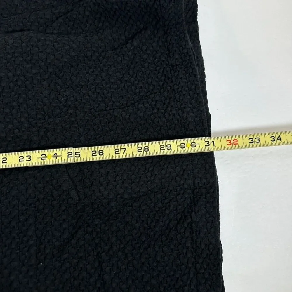 Eileen Fisher Black Textured Knit Long Blazer‎ Jacket Professional Office Wear M